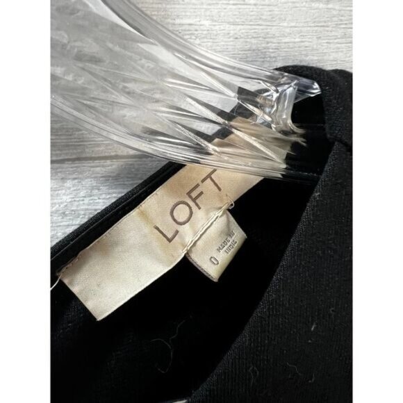 Loft Black Embroidery Fit And Flare Dress Size 0 - Picture 5 of 8